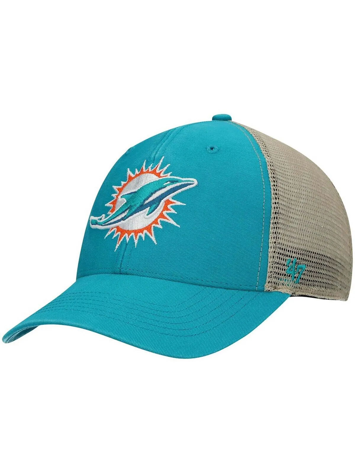 Мужская кепка Snapback Aqua Miami Dolphins Flagship MVP '47 Brand — изображение 1 из 4, голубой