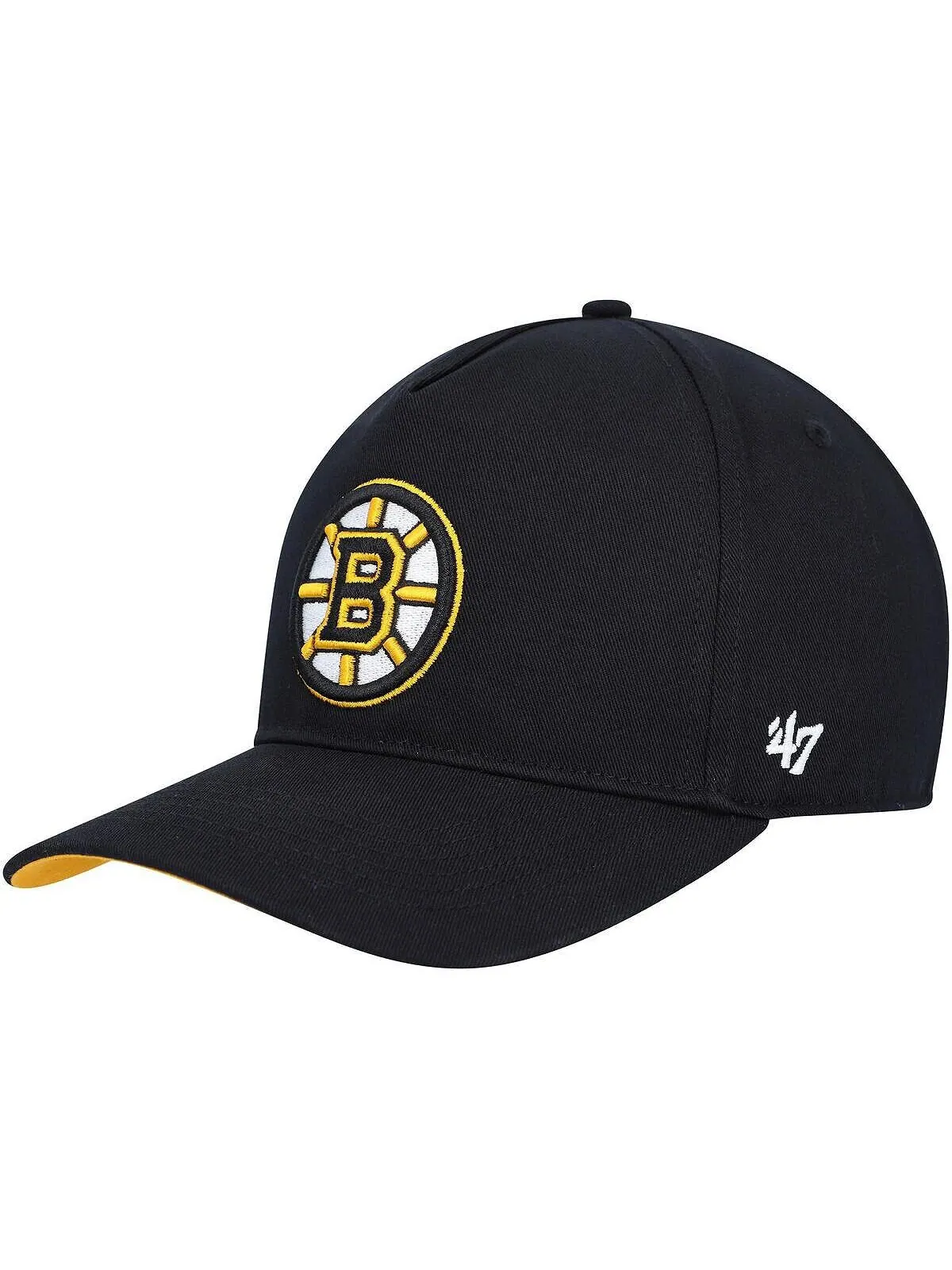 Мужская черная кепка Boston Bruins Primary Hitch Snapback '47 Brand — изображение 1 из 1, черный