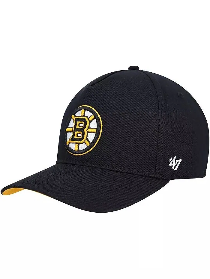Мужская черная бейсболка Boston Bruins Primary Hitch Snapback '47 Brand — изображение 1 из 1