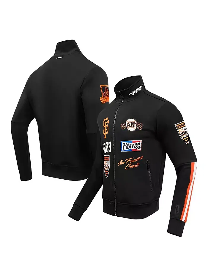 Мужская черная бейсбольная куртка San Francisco Giants Fast Lane на молнии Pro Standard — изображение 1 из 4