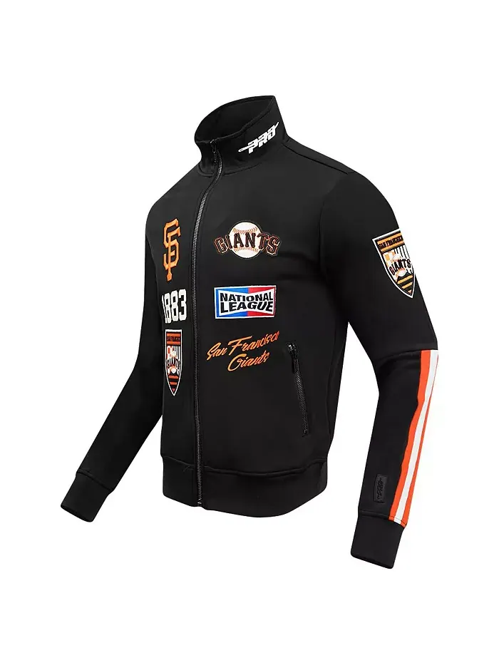 Мужская черная бейсбольная куртка San Francisco Giants Fast Lane на молнии Pro Standard — изображение 3 из 4
