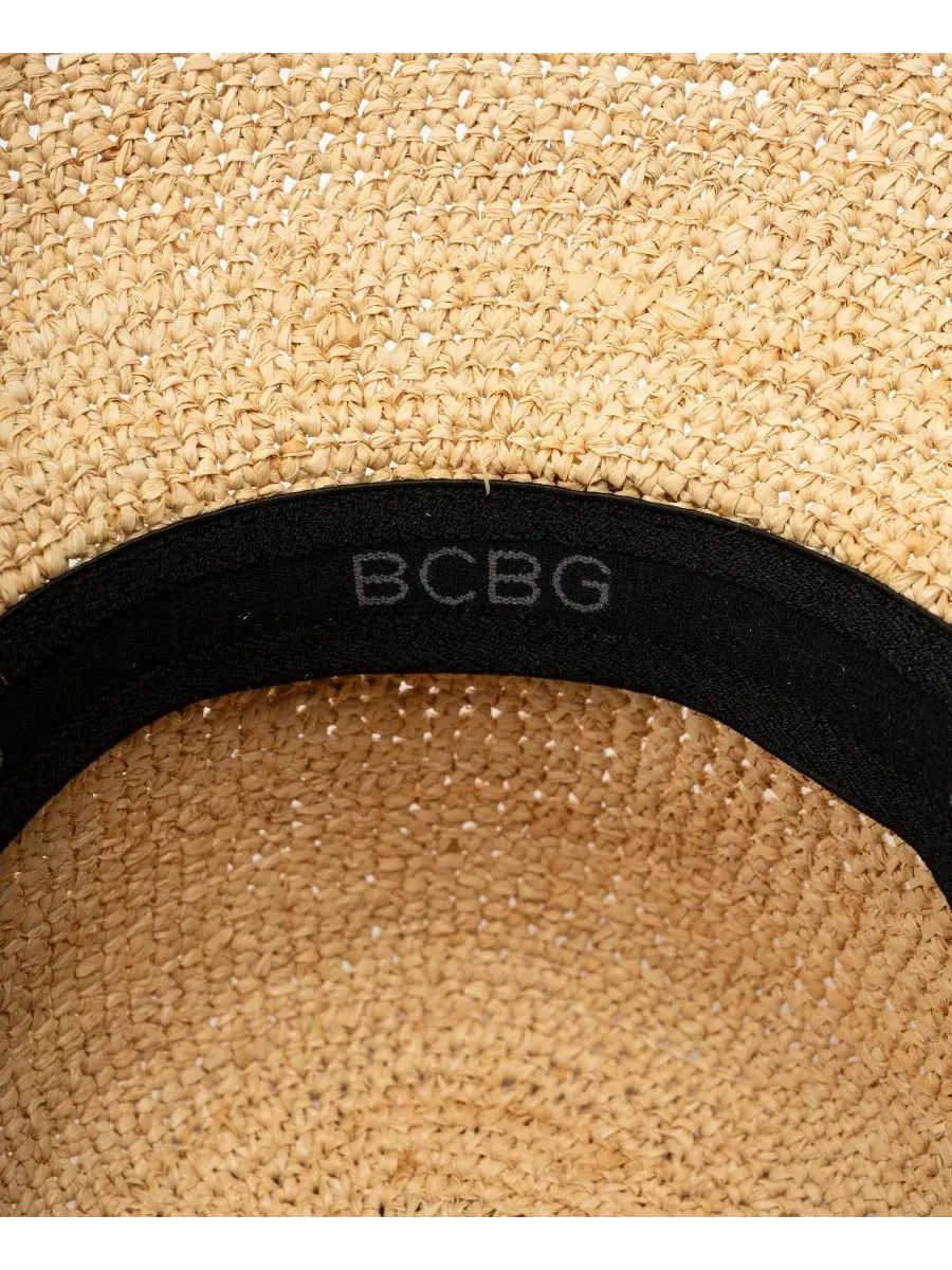 Шляпа из рафии с широкими полями и бусинами BCBG, Taupe Natural — изображение 5 из 5