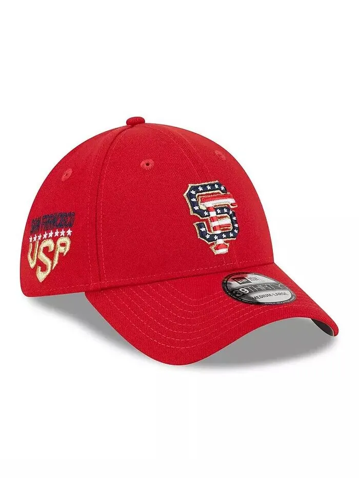 Мужская красная кепка San Francisco Giants 2023 Fourth июля 39THIRTY Flex Fit New Era