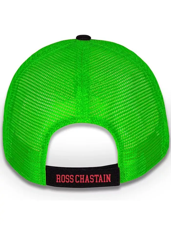 Мужская черная/зеленая шапка Ross Chastain Gas It Smash It Adjustable Checkered Flag Sports — изображение 4 из 5