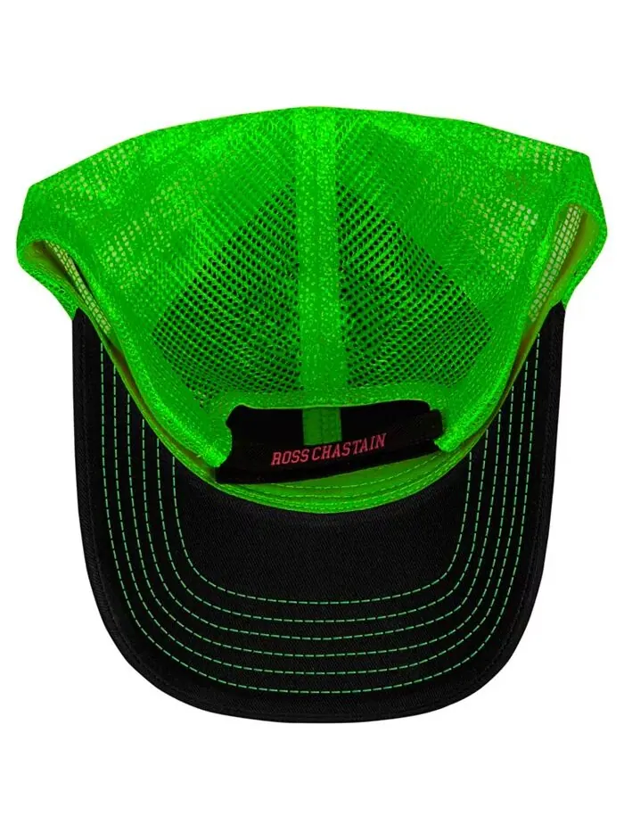 Мужская черная/зеленая шапка Ross Chastain Gas It Smash It Adjustable Checkered Flag Sports — изображение 5 из 5