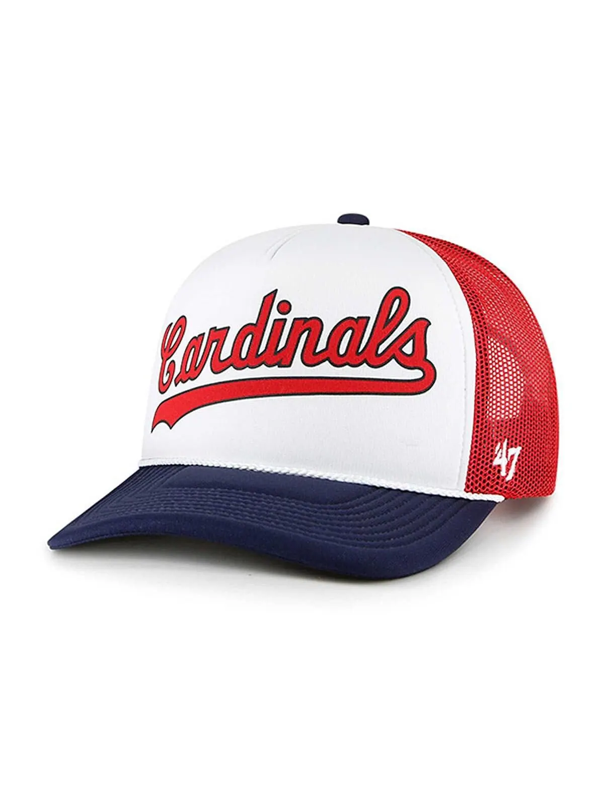 Мужская белая кепка St. Louis Cardinals из пеноматериала с надписью Trucker Snapback '47 Brand — изображение 1 из 3, белый