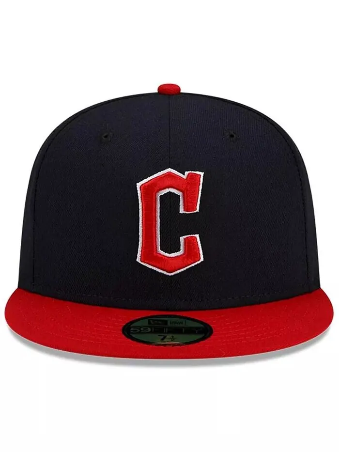 Мужская темно-синяя, красная приталенная шляпа Cleveland Guardians Authentic Collection On-Field — изображение 2 из 4