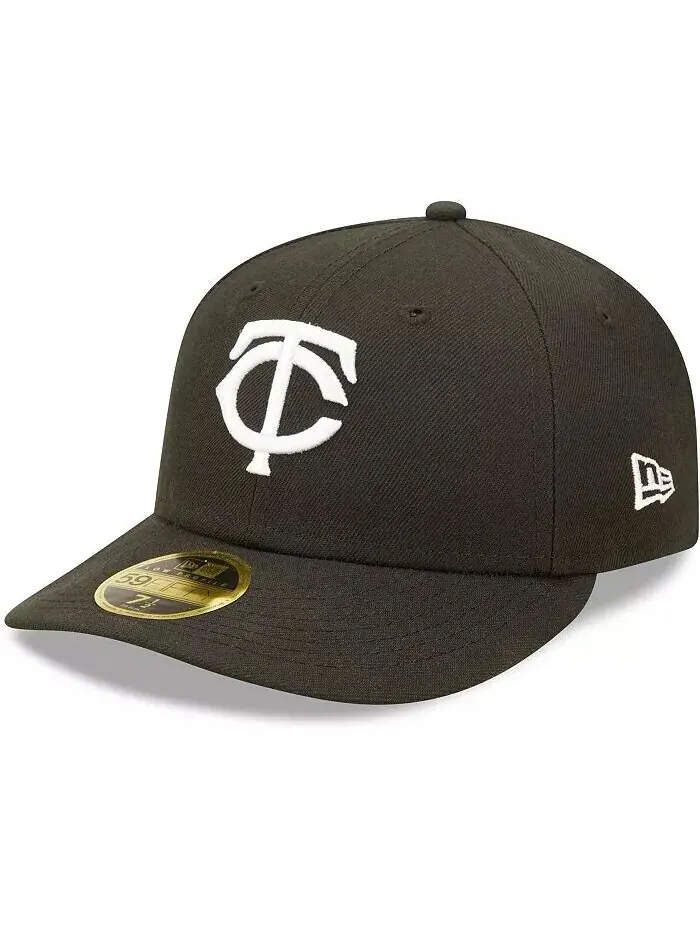 Мужская низкопрофильная шляпа Minnesota Twins черно-белая приталенная 59FIFTY New Era