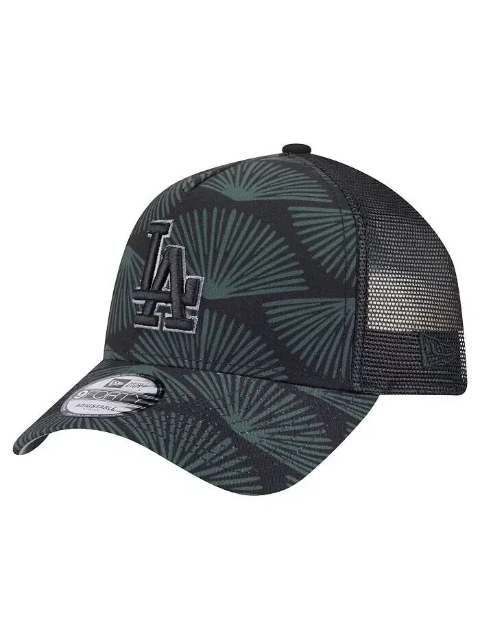 Мужская черная кепка Los Angeles Dodgers 9FORTY A-Frame Trucker Adjustable New Era — изображение 1 из 5