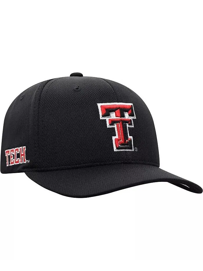Мужская черная кепка с логотипом Texas Tech Red Raiders Reflex Top Of The World — изображение 3 из 4