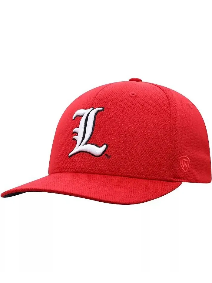 Мужская красная кепка с логотипом Louisville Cardinals Reflex Flex Top Of The World — изображение 1 из 4