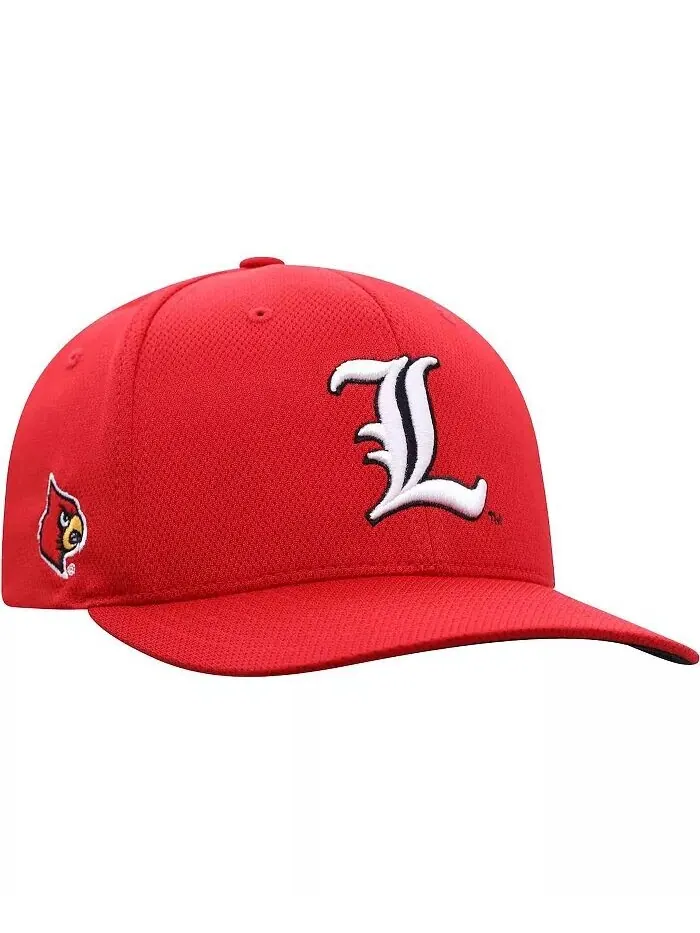 Мужская красная кепка с логотипом Louisville Cardinals Reflex Flex Top Of The World — изображение 3 из 4