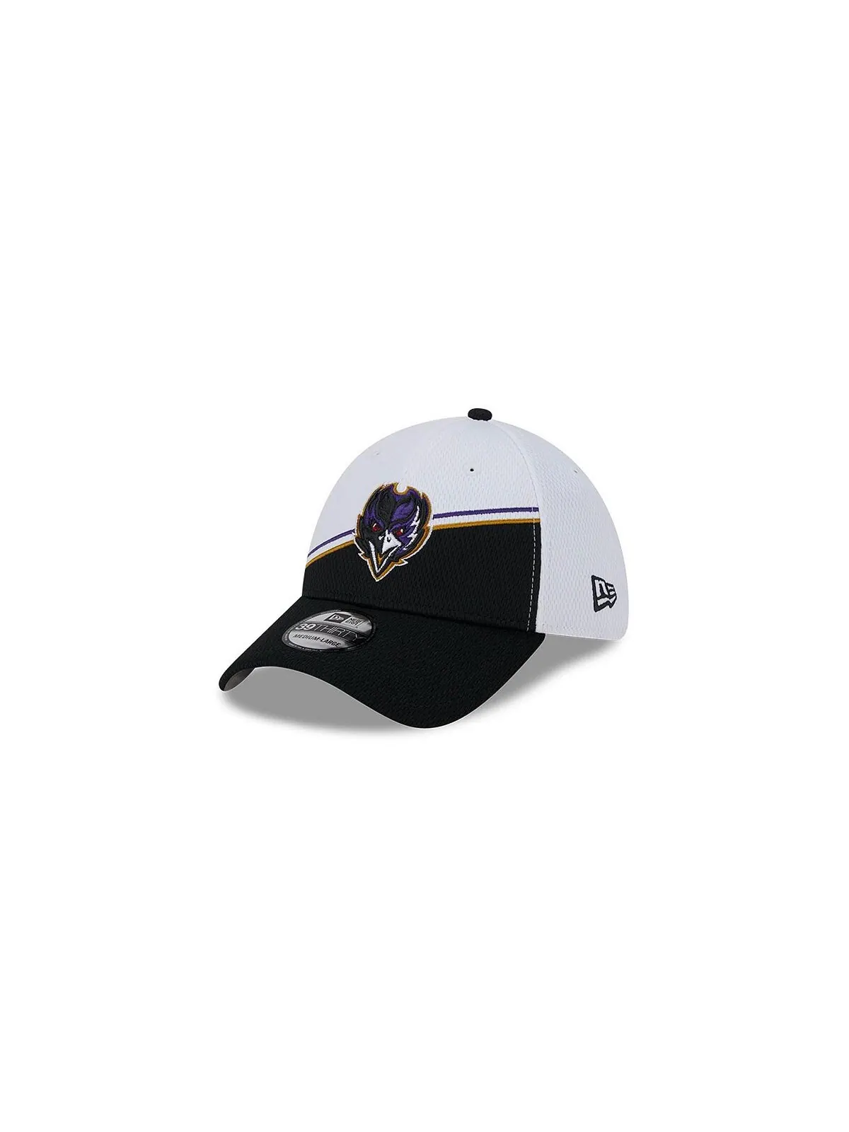 Мужская бело-черная гибкая кепка Baltimore Ravens 2023 NFL Sideline 39THIRTY New Era — изображение 3 из 5, белый черный