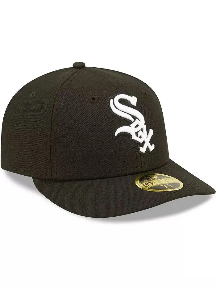 Мужская кепка Chicago White Sox черно-белая с низким профилем 59FIFTY New Era — изображение 3 из 4
