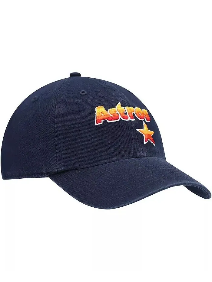 Мужская темно-синяя регулируемая шляпа Houston Astros Logo Cooperstown Collection Clean Up '47 Brand — изображение 3 из 4