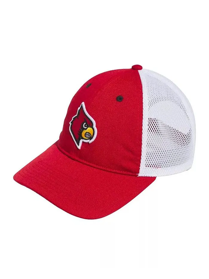 Мужская красная шляпа-талисман Louisville Cardinals Slouch Trucker Adjustable Hat adidas