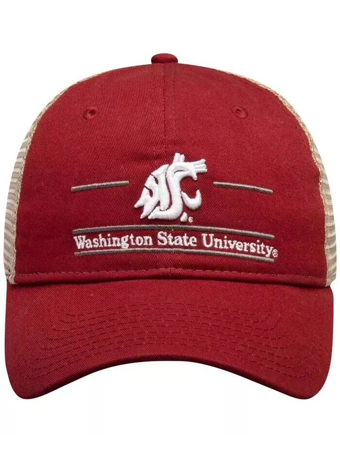 Мужская малиновая регулируемая кепка Washington State Cougars с раздельной планкой Trucker Game — изображение 4 из 4