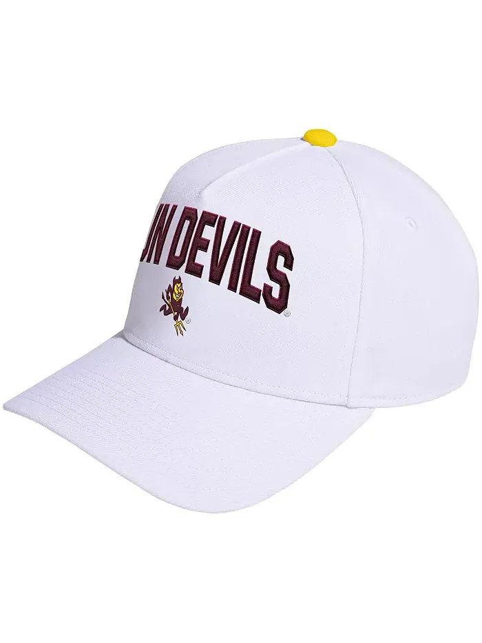 Мужская и женская белая кепка Arizona State Sun Devils Locker Room с регулируемой А-образной — изображение 1 из 2