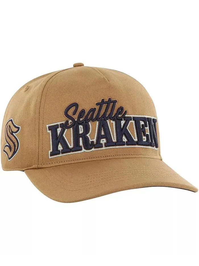 Мужская бежевая шапка Seattle Kraken Barnes Hitch Adjustable '47 Brand — изображение 1 из 4