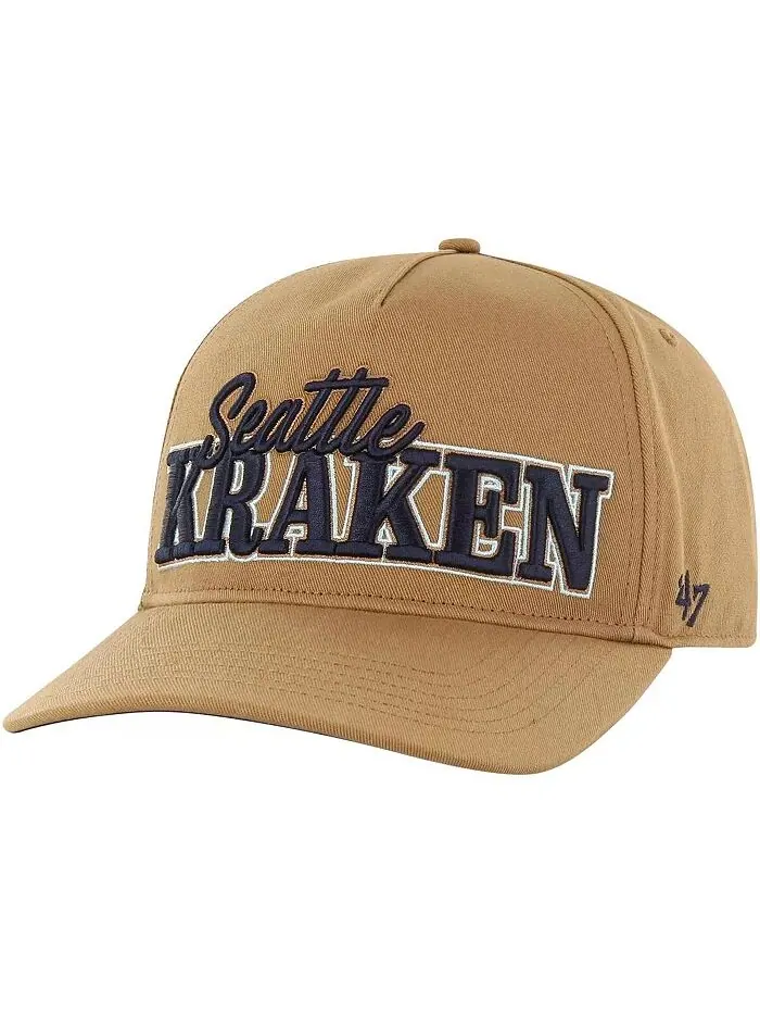 Мужская бежевая шапка Seattle Kraken Barnes Hitch Adjustable '47 Brand — изображение 2 из 4