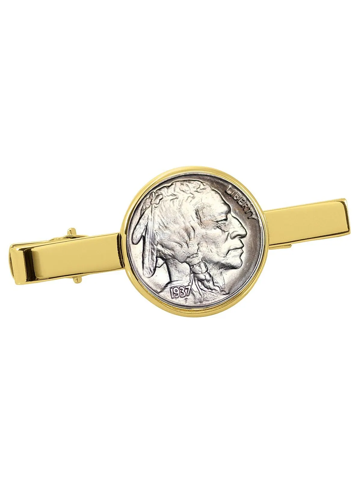 Зажим для галстука в виде никелевой монеты Buffalo American Coin Treasures