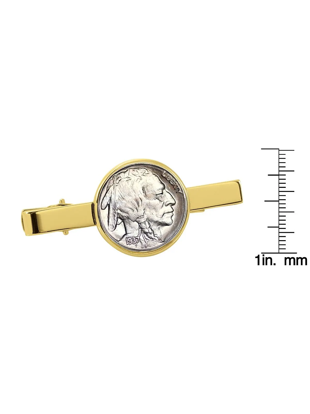 Зажим для галстука в виде никелевой монеты Buffalo American Coin Treasures — изображение 2 из 3, золото