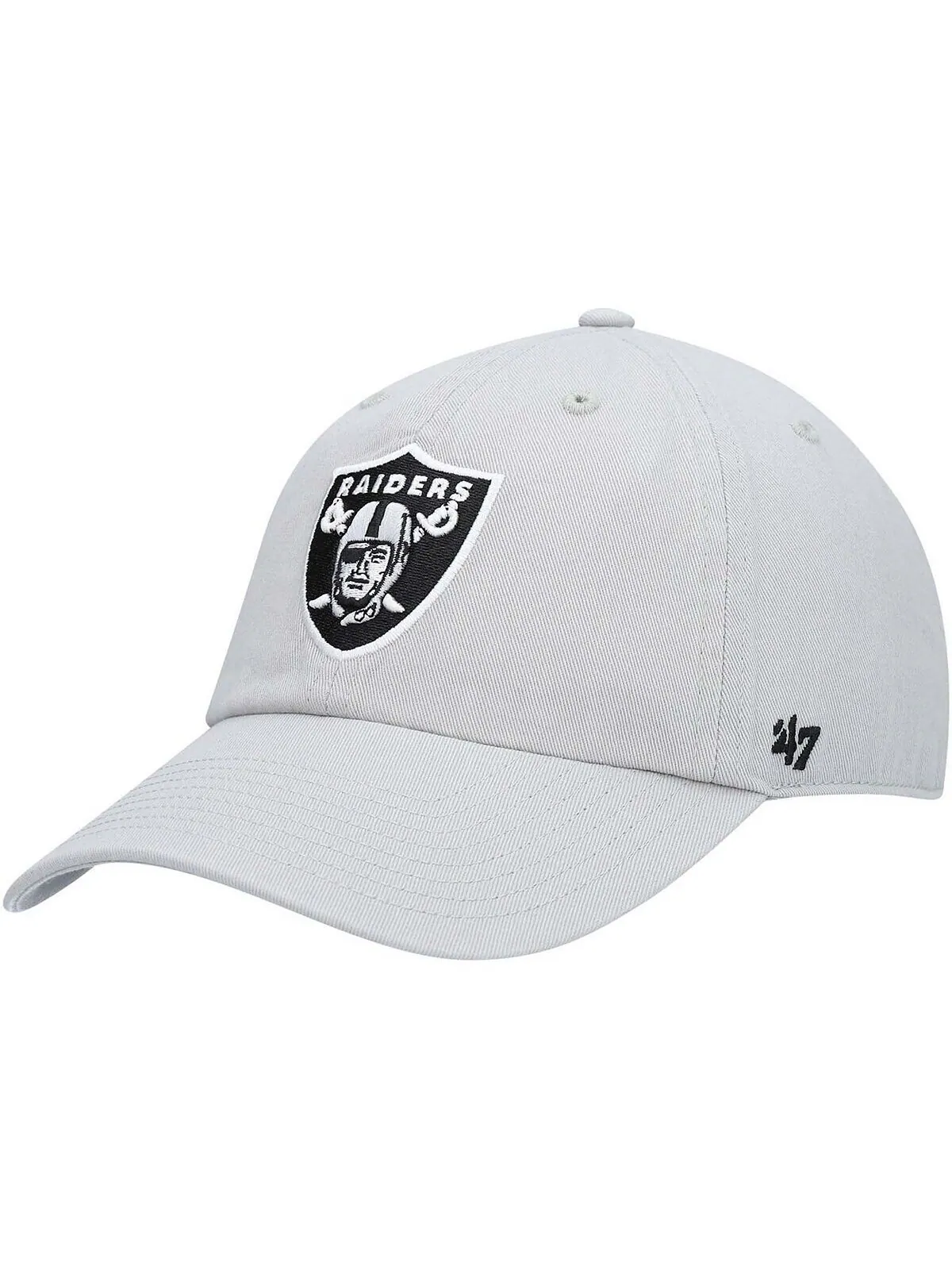 Мужская серая регулируемая кепка Las Vegas Raiders Secondary Clean Up '47 Brand — изображение 1 из 4, серый