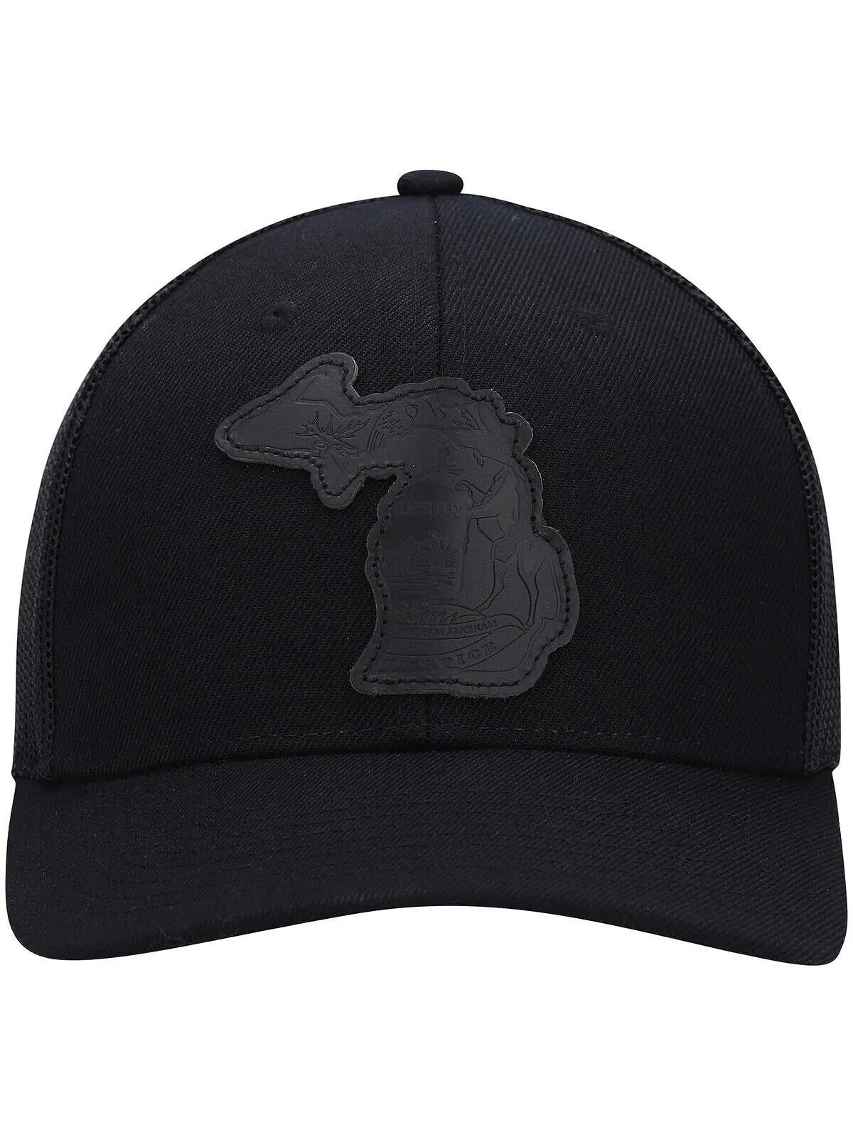 Мужская кепка Trucker Snapback с нашивкой Michigan Blackout State Local Crowns — изображение 2 из 4, черный