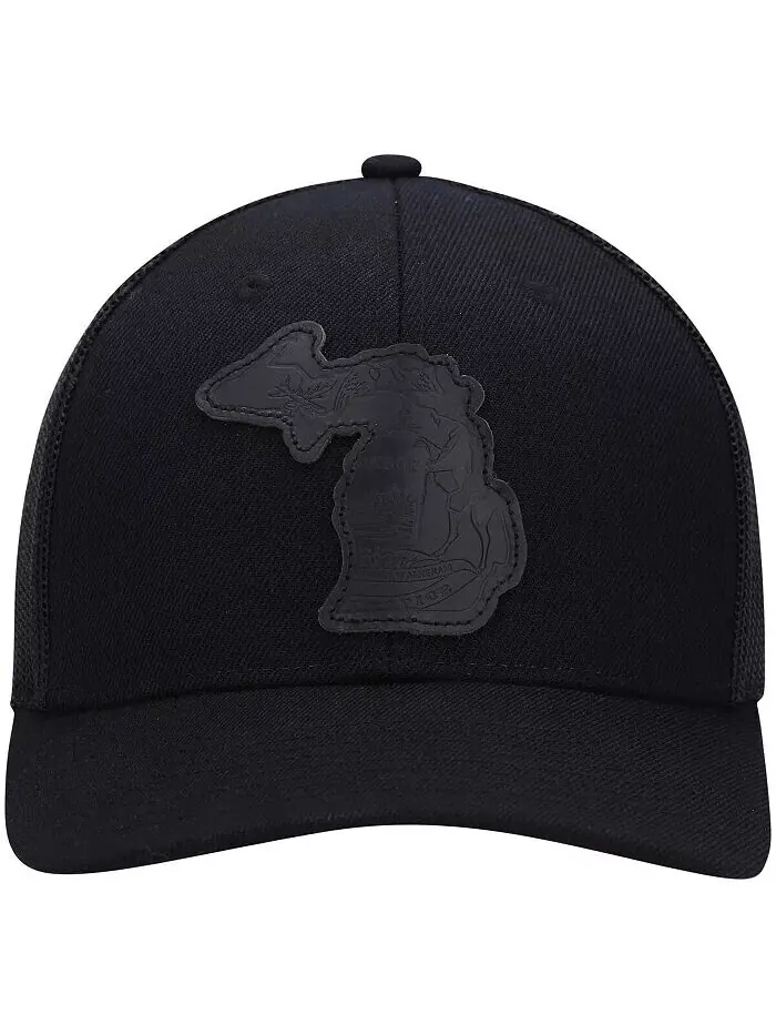 Мужская кепка Trucker Snapback с нашивкой Michigan Blackout State Local Crowns — изображение 2 из 4