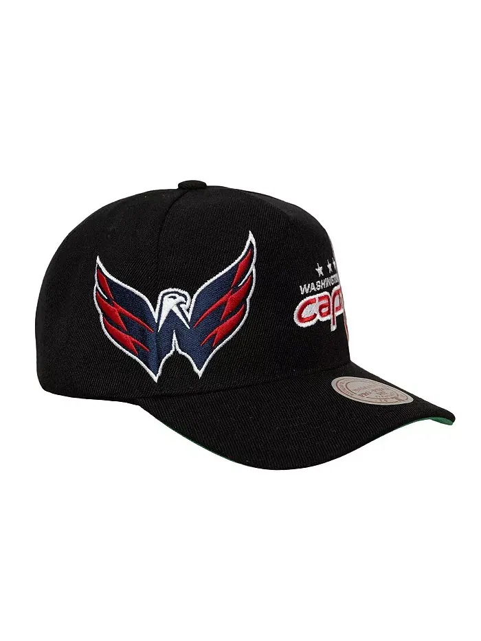Мужская черная кепка Washington Capitals с логотипом Busted Wordmark Wrap-Around Pro Pinch — изображение 3 из 3