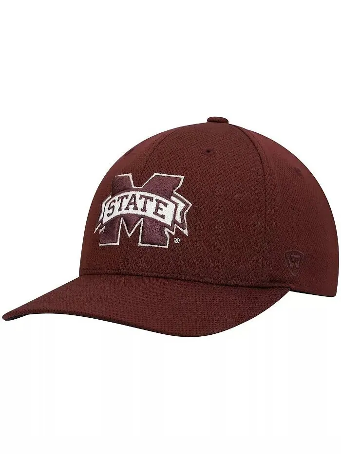 Мужская темно-бордовая шляпа с логотипом Mississippi State Bulldogs Reflex Flex Top Of The World