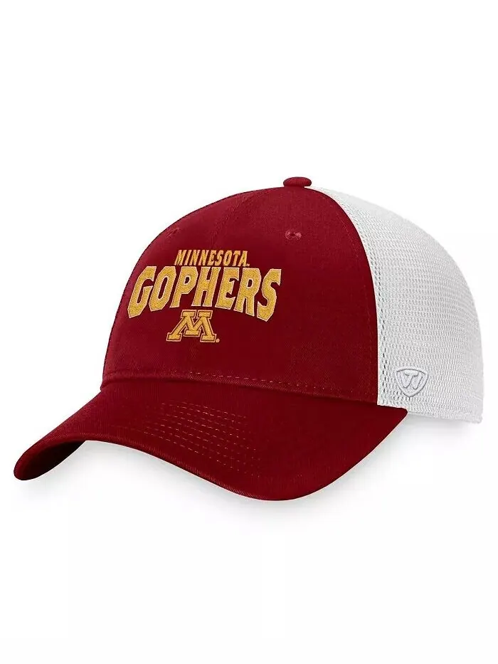 Мужская бордово-белая кепка Minnesota Golden Gophers Breakout Trucker Snapback Top Of The World — изображение 1 из 3