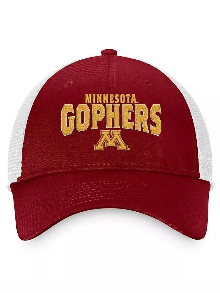 Мужская бордово-белая кепка Minnesota Golden Gophers Breakout Trucker Snapback Top Of The World — изображение 2 из 3