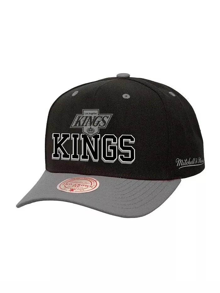 Мужская черная/серебристая бейсболка Los Angeles Kings Backside Script Two-Tone Pro Crown — изображение 1 из 2