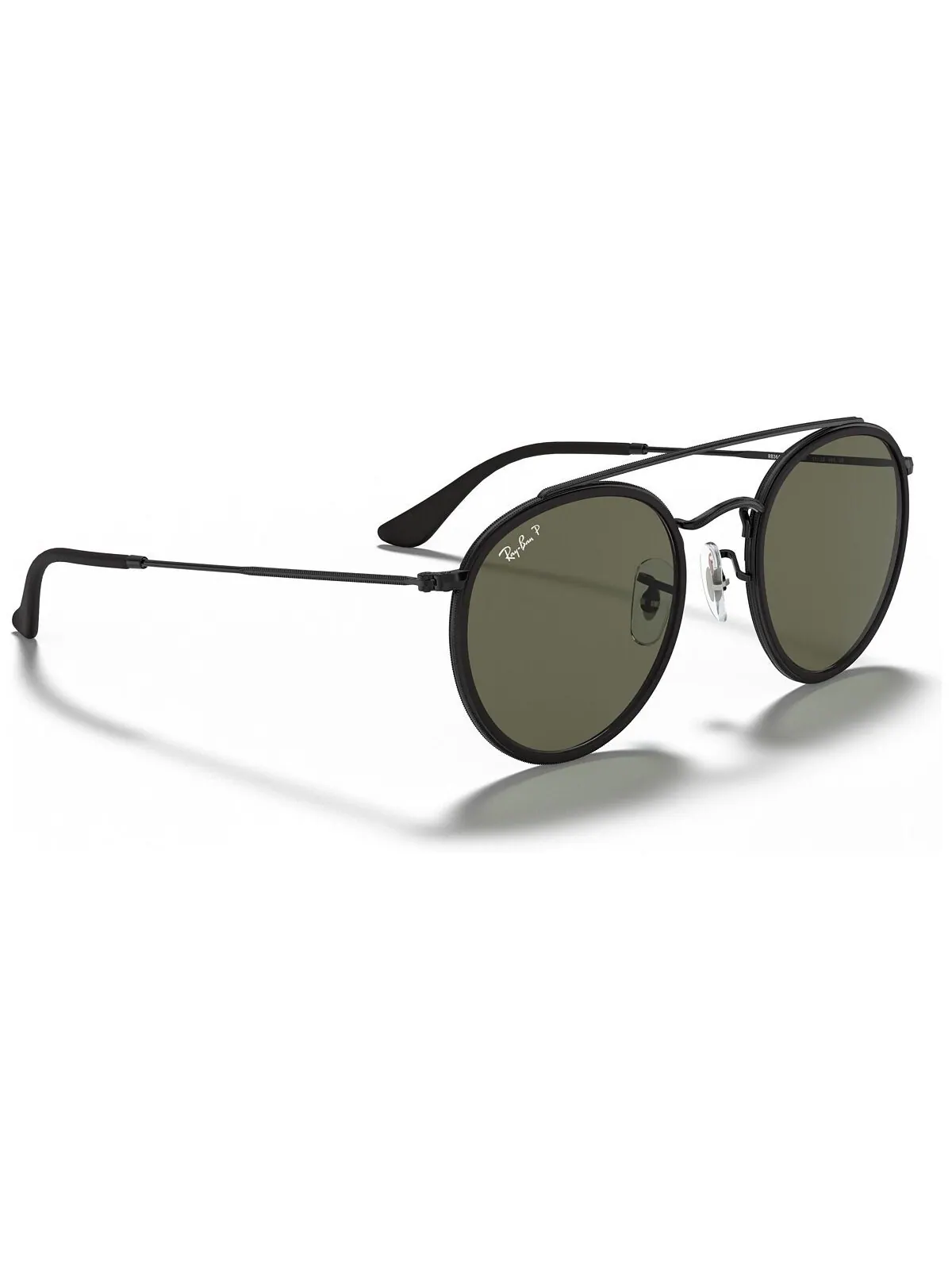 Поляризационные солнцезащитные очки, RB3647N ROUND DOUBLE BRIDGE Ray-Ban — изображение 3 из 7, черный/зеленый