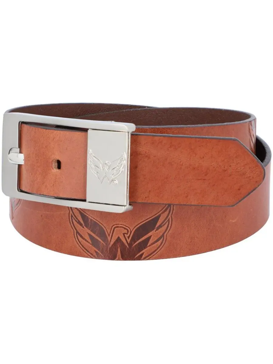 Мужской пояс-бренчайз с символикой Washington Capitals Eagles Wings — коричневый