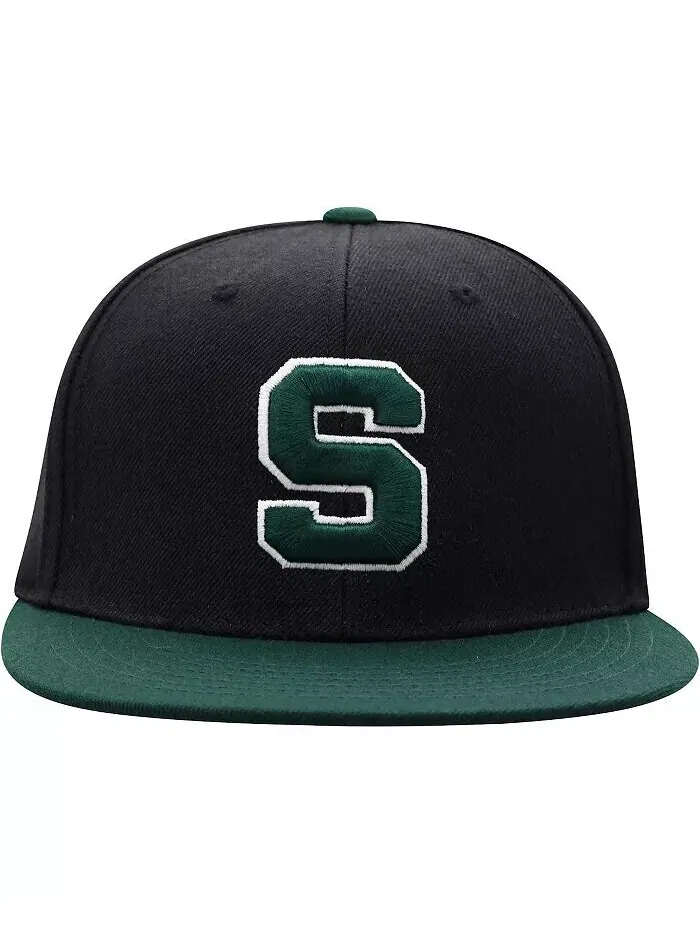 Мужская черно-зеленая двухцветная приталенная шляпа Michigan State Spartans Team Color Top Of The — изображение 4 из 4