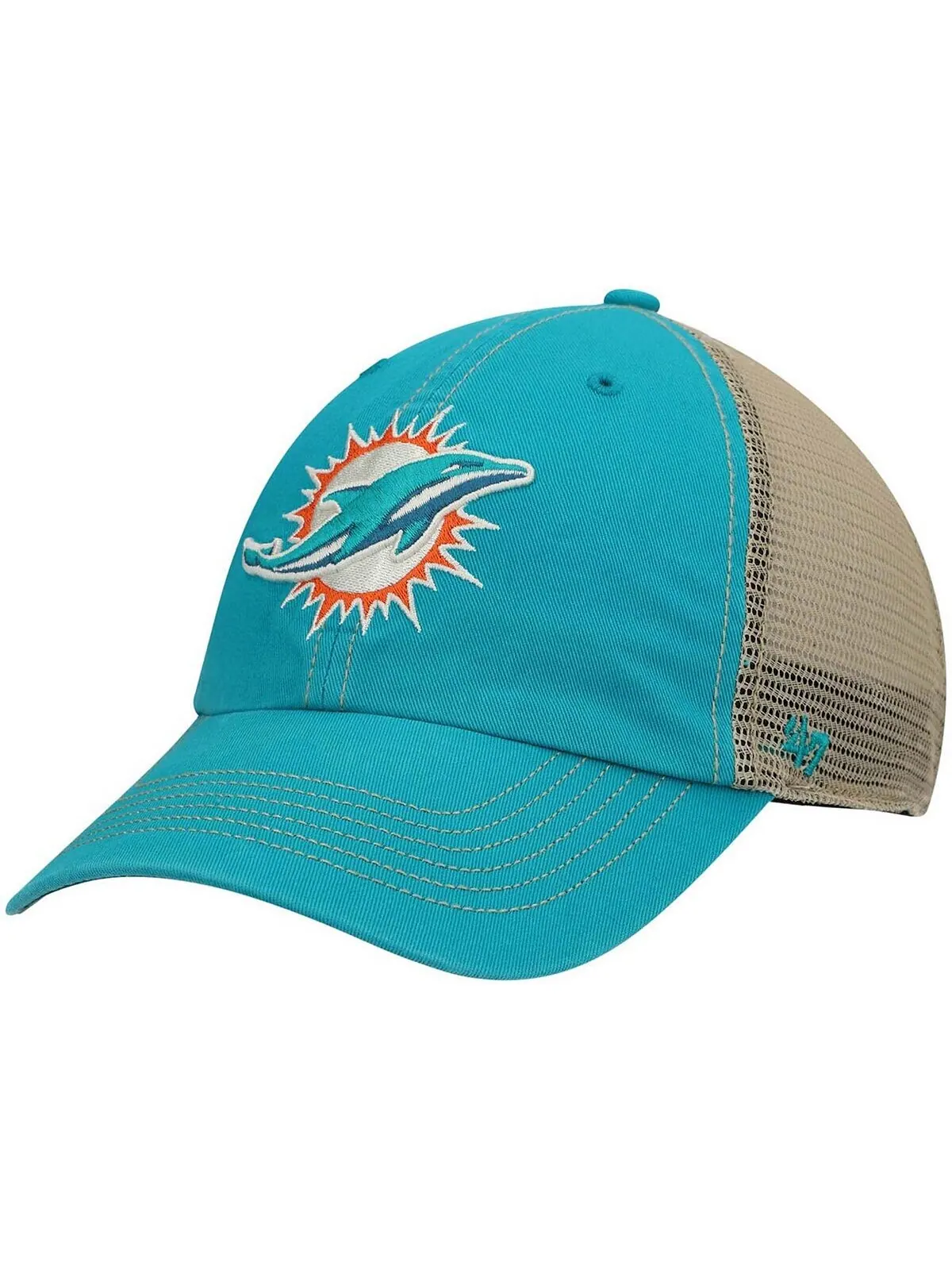 Мужская кепка Snapback цвета морской волны и натурального цвета Miami Dolphins Trawler Trucker — изображение 1 из 4