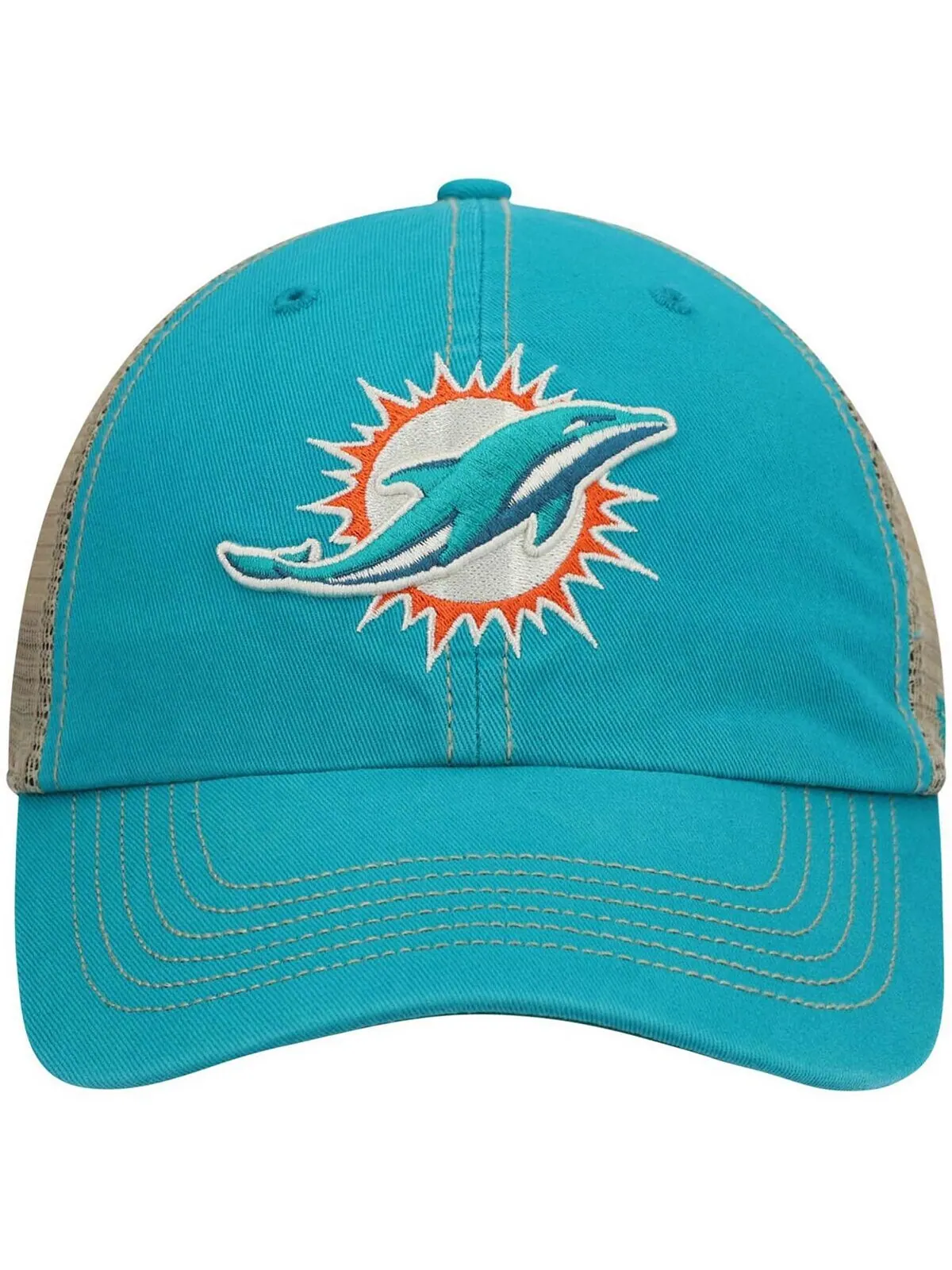 Мужская кепка Snapback цвета морской волны и натурального цвета Miami Dolphins Trawler Trucker — изображение 2 из 4