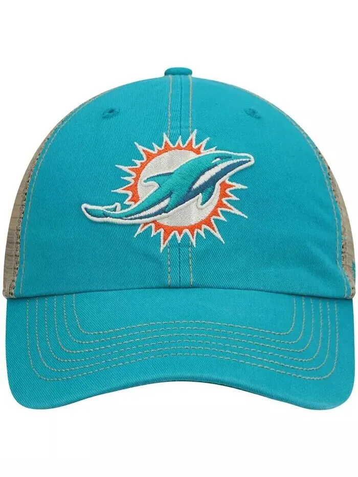 Мужская кепка Snapback цвета морской волны и натурального цвета Miami Dolphins Trawler Trucker — изображение 2 из 4