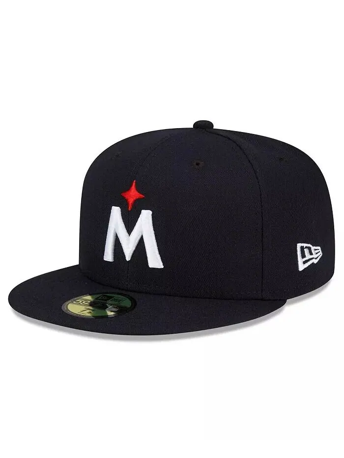 Мужская темно-синяя приталенная шляпа Minnesota Twins 2023 Authentic Collection Road 59FIFTY New Era