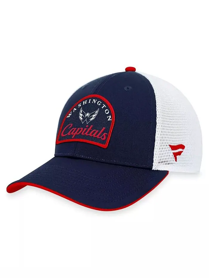 Фирменная мужская темно-синяя/белая регулируемая кепка Washington Capitals Fundamental Fanatics — изображение 1 из 4