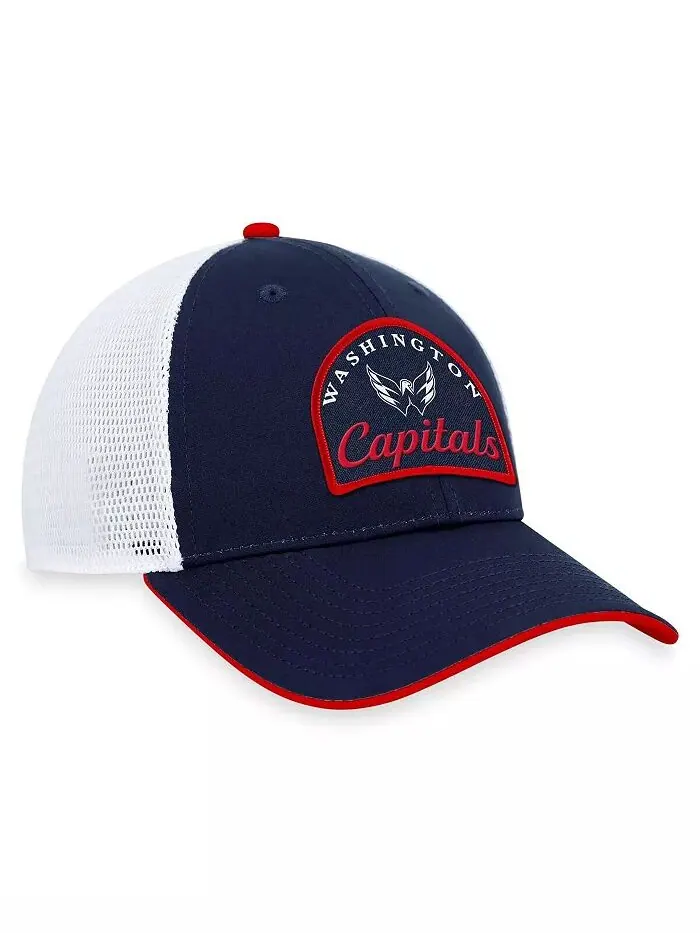 Фирменная мужская темно-синяя/белая регулируемая кепка Washington Capitals Fundamental Fanatics — изображение 3 из 4