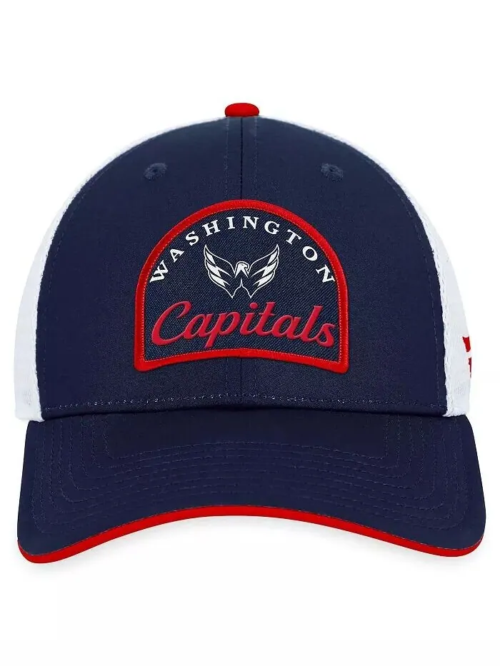 Фирменная мужская темно-синяя/белая регулируемая кепка Washington Capitals Fundamental Fanatics — изображение 4 из 4