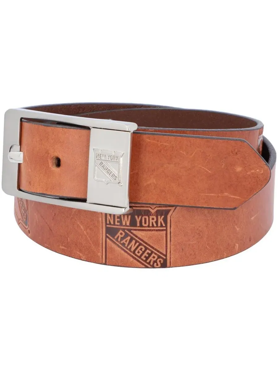 Мужской пояс-брендиш с символикой New York Rangers Eagles Wings — изображение 1 из 1, коричневый