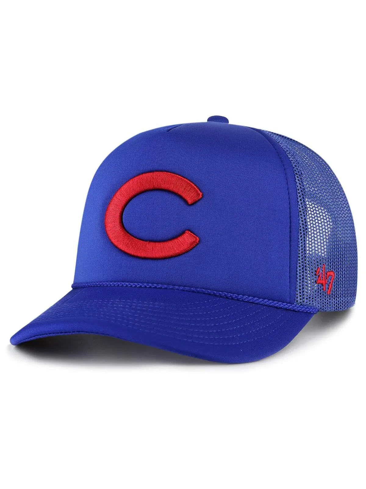 Мужская кепка Trucker Snapback с логотипом Royal Chicago Cubs '47 Brand — изображение 1 из 2, королевский