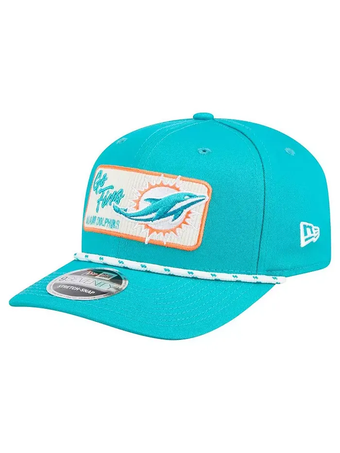 Мужская кепка Aqua Miami Dolphins Chant 9SEVENTY Stretch-Snap New Era — изображение 1 из 4