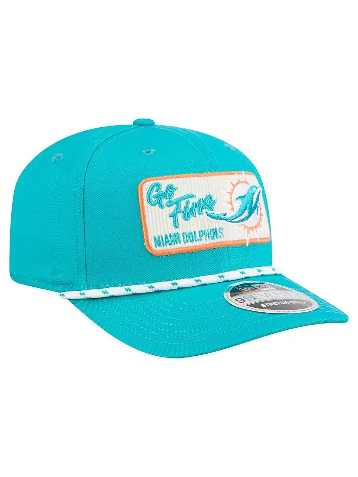 Мужская кепка Aqua Miami Dolphins Chant 9SEVENTY Stretch-Snap New Era — изображение 4 из 4