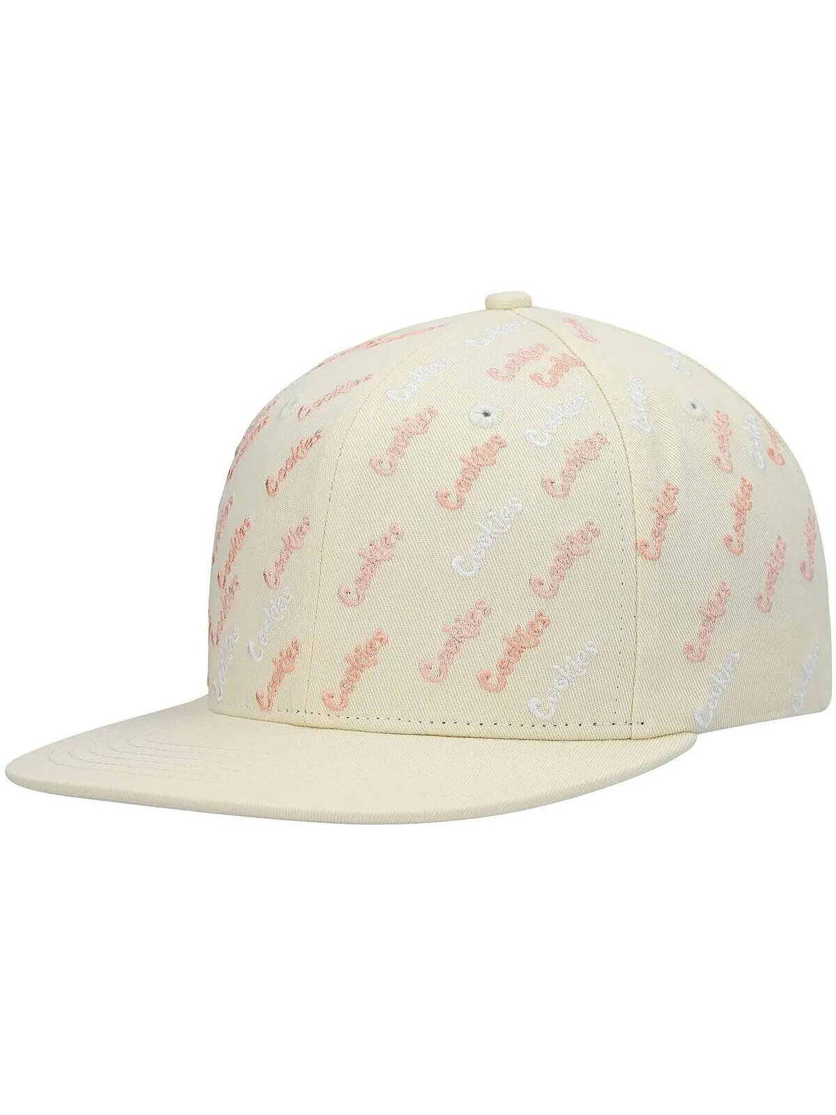 Мужская кремовая шляпа Snapback с тройным лучом по всей поверхности и принтом Cookies