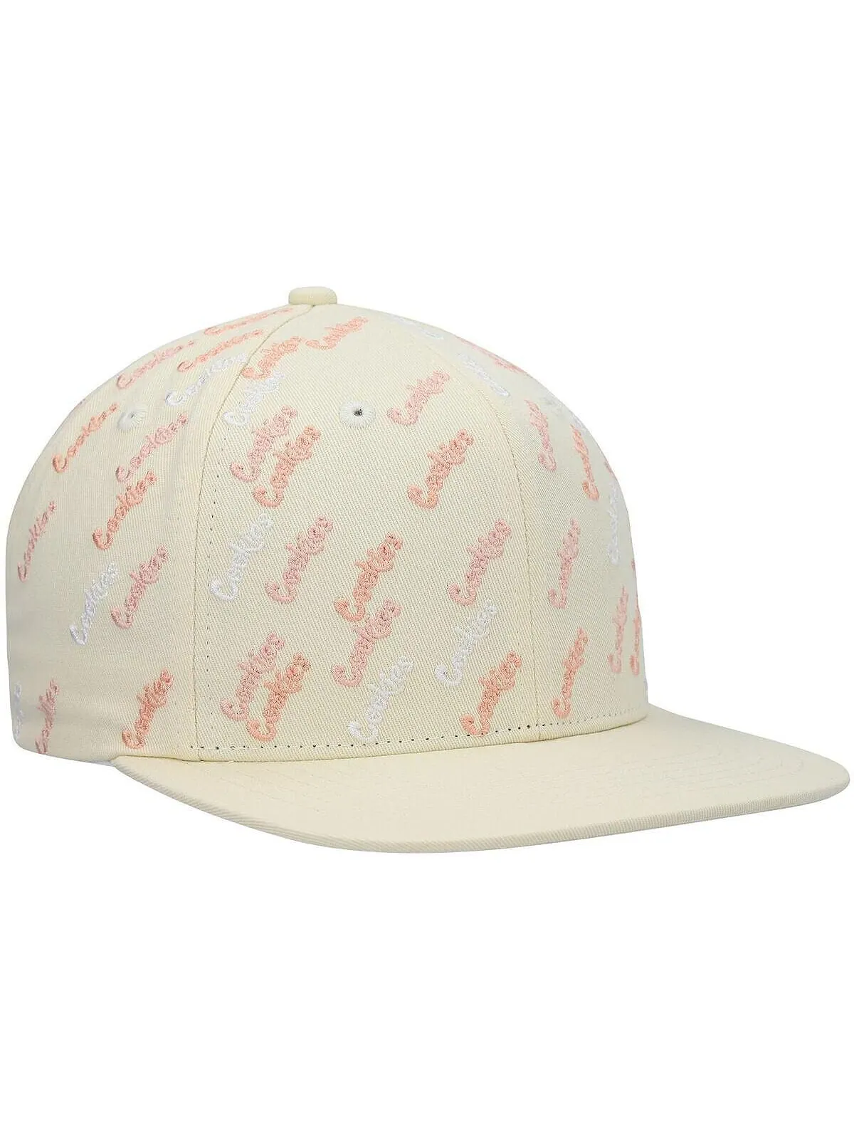 Мужская кремовая шляпа Snapback с тройным лучом по всей поверхности и принтом Cookies — изображение 3 из 4, бежевый